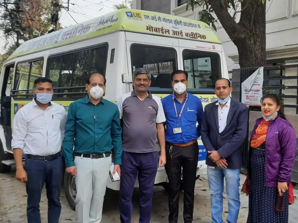 Vision Care team near mobile eye care van